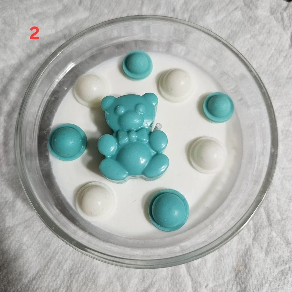 6 Handmade Teal Green Baby Shower Gender Reveal Scented Candle Party Giveaways
